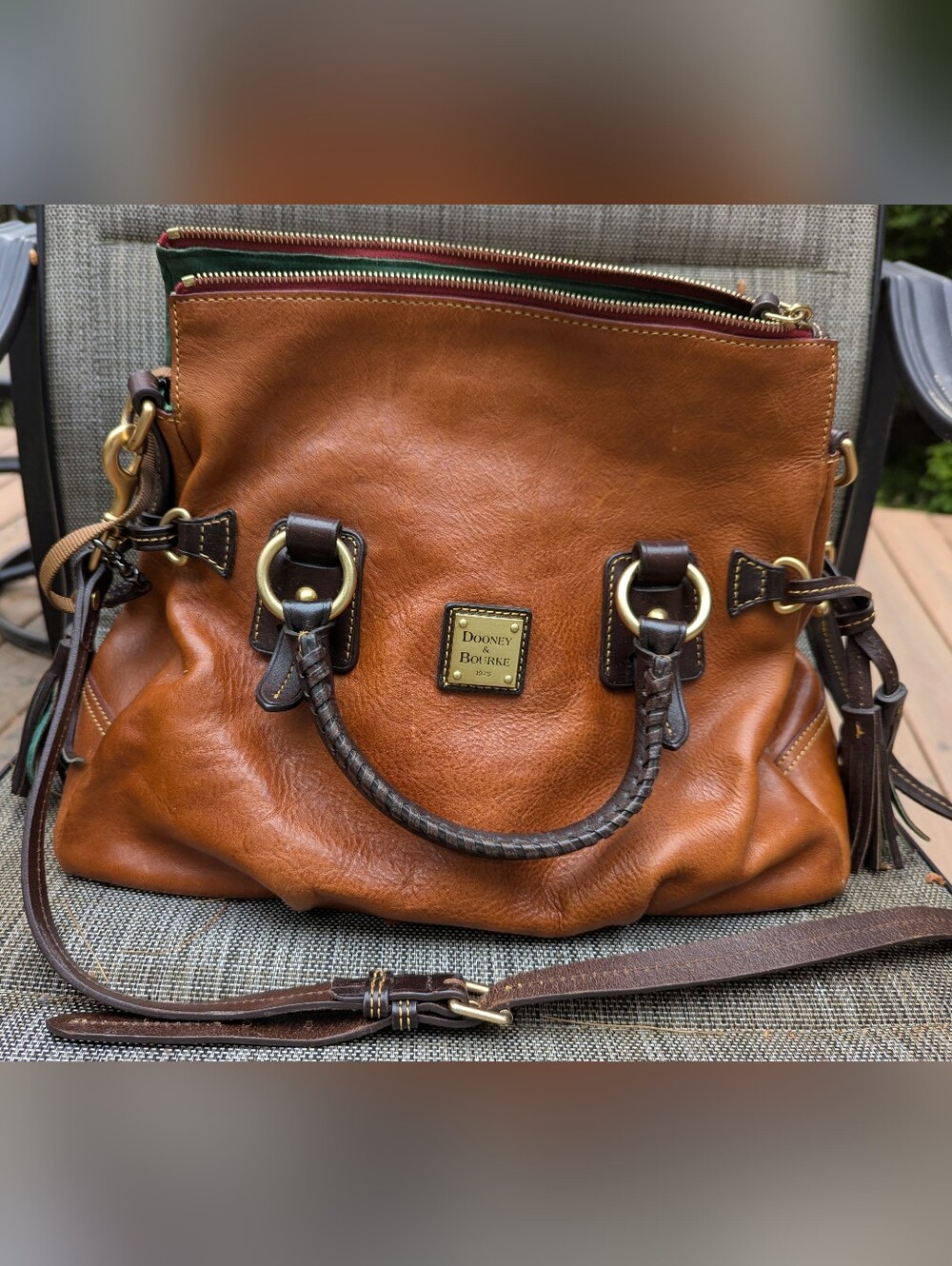 Dooney & Bourke Saddle Florentine -style Brown Leather Satchel